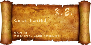 Karai Euniké névjegykártya